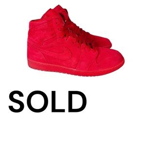 Nike Air Jordan 1 Retro High Red Suede 2017 Size 13